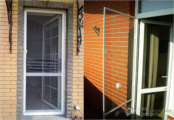 Как установить москитную сетку на дверь