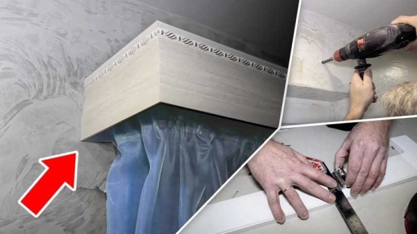 Установка карнизов (42 фото): как правильно повесить настенные и пластиковые потолочные и на какой высоте, монтаж на гипсокартон, как собрать