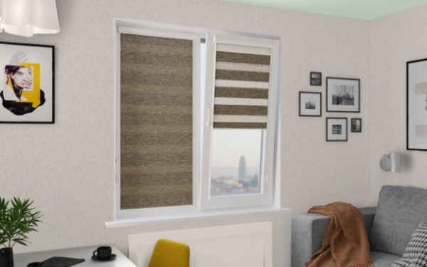 Римские и рулонные шторы день ночь, что это такое, какие ткани используются, фото в интерьере