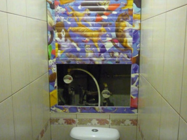 Рольставни в туалет (70 фото): жалюзи для сантехнического шкафа за унитазом, роллеты с печатью, установка и демонтаж своими руками