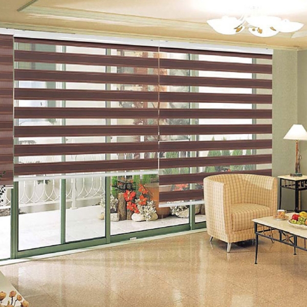 Римские и рулонные шторы день ночь, что это такое, какие ткани используются, фото в интерьере