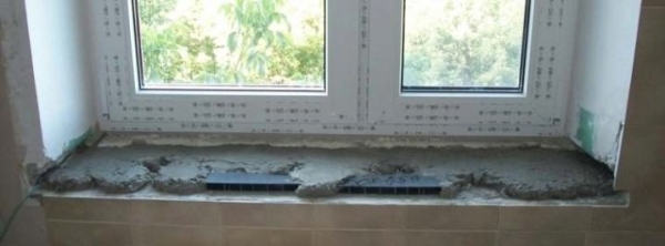 Отделка подоконника плиткой Отделка подоконника плиткой